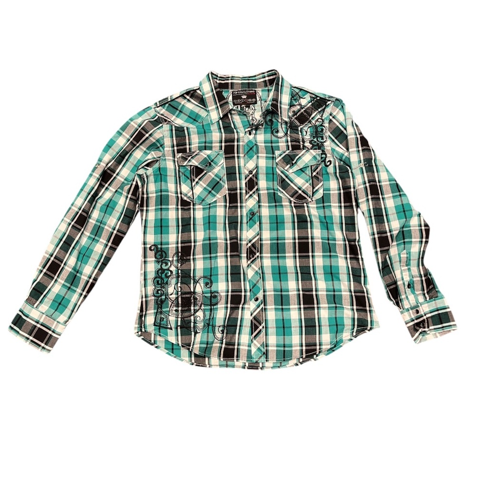Pop Icon Clothing Men’s Western Button Down Shirt XL